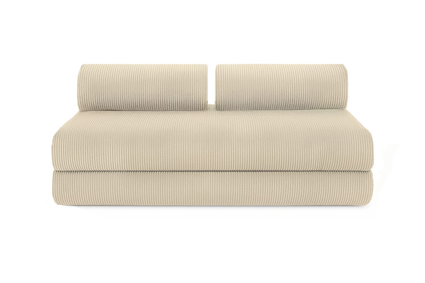 Canapé 5 places - 2 modules convertibles : Canapé 3 places + Canapé 2 places - Velours côtelé Beige