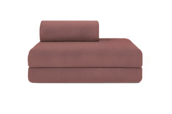 Canapé 2 places convertible et modulable - Velours côtelé Rose