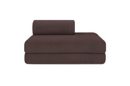 Canapé 2 places convertible et modulable - Velours côtelé Marron