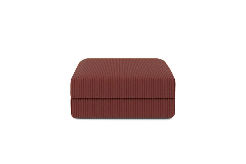 Housse Pouf convertible - Tissu velours côtelé rouge