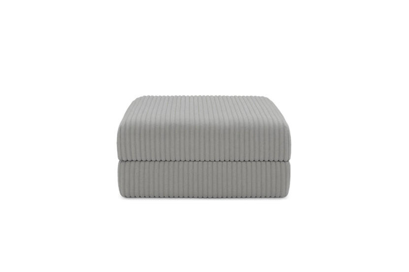 Housse Pouf convertible - Tissu velours côtelé XL gris clair