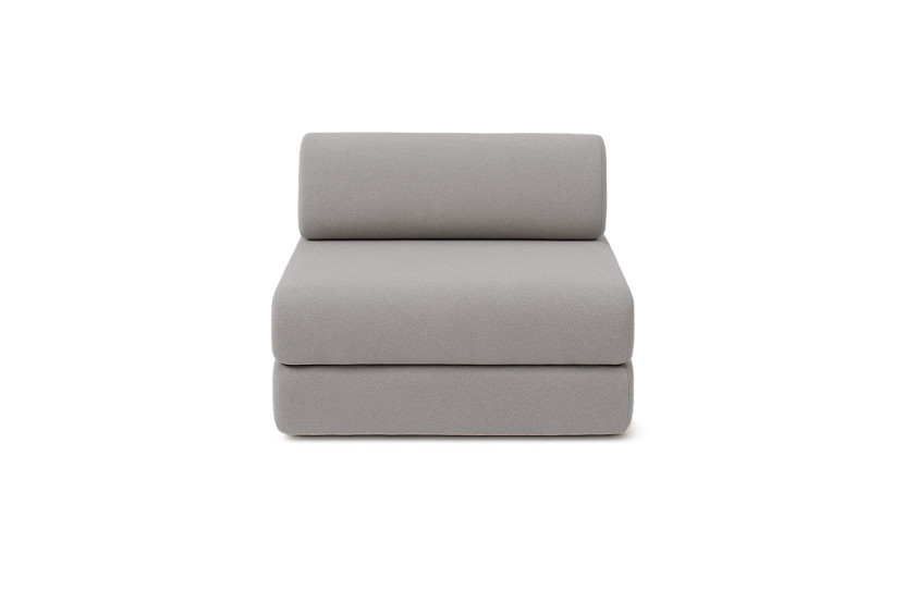 Canapé 3 places - 2 modules convertibles : Canapé 2 places + Fauteuil - Tissu lisse Gris clair