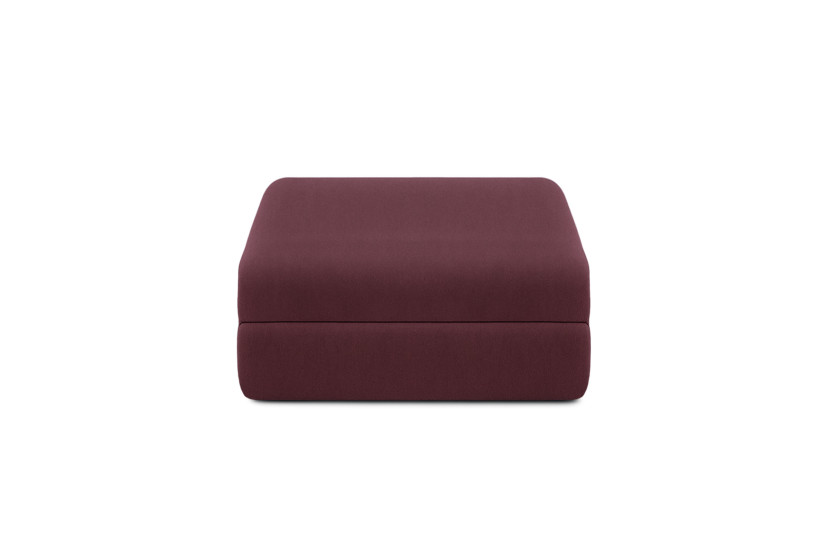 Housse Pouf convertible - Tissu lisse rouge