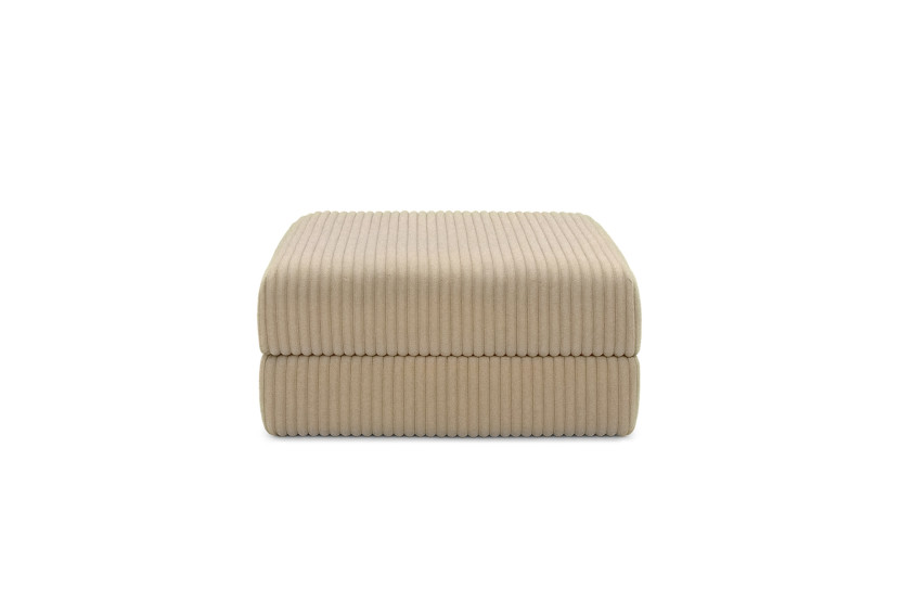 Housse Pouf convertible - Tissu velours côtelé XL taupe