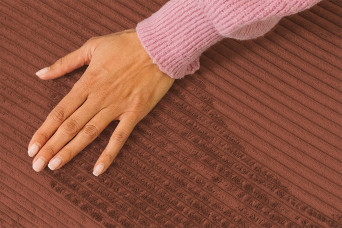 Housse Canapé droit convertible - 2 places - Tissu velours côtelé terracotta