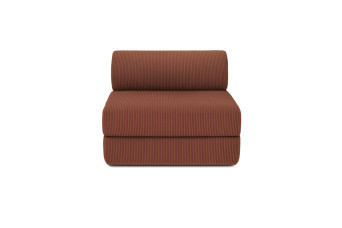 Fauteuil convertible et modulable - Velours côtelé Terracotta