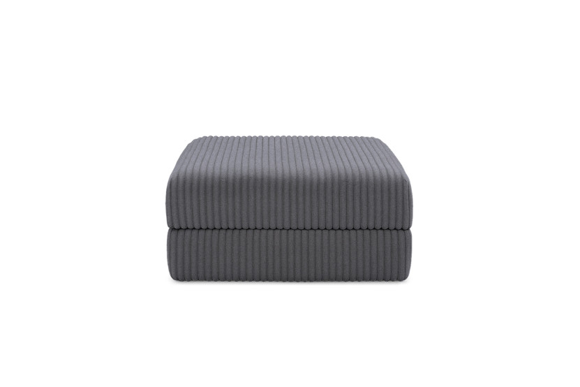 Housse Pouf convertible - Tissu velours côtelé XL gris