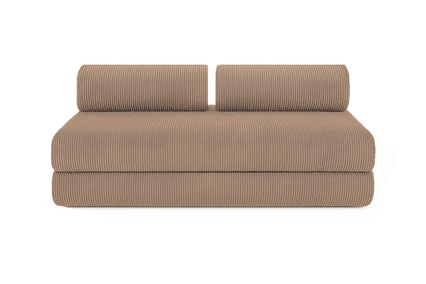 Housse Canapé droit convertible - 3 places - Tissu velours côtelé taupe