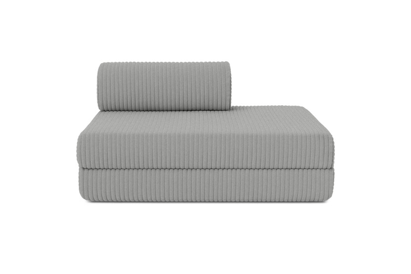 Housse Canapé droit convertible - 2 places - Tissu velours côtelé XL gris clair