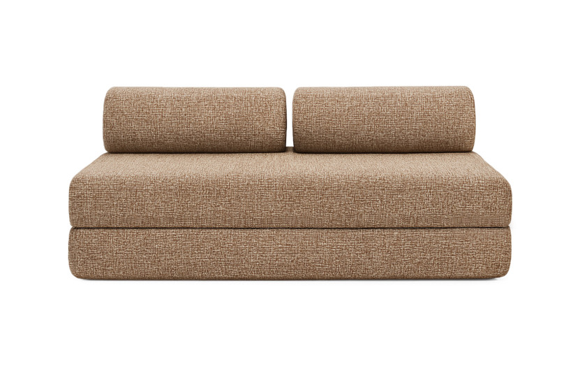 Canapé 5 places - 2 modules convertibles : Canapé 3 places + Canapé 2 places - Tissu tweed Marron