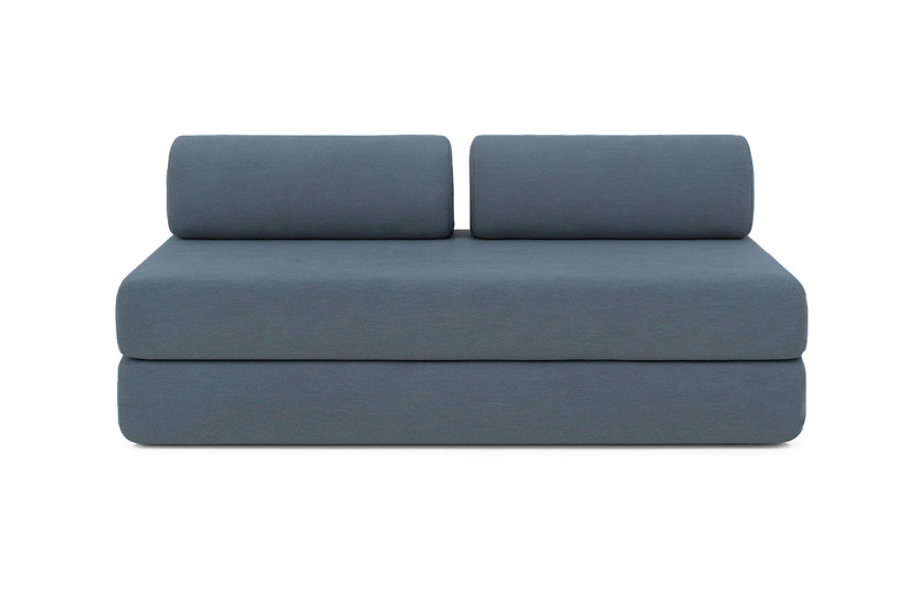 Housse Canapé droit convertible - 3 places - Tissu lisse bleu