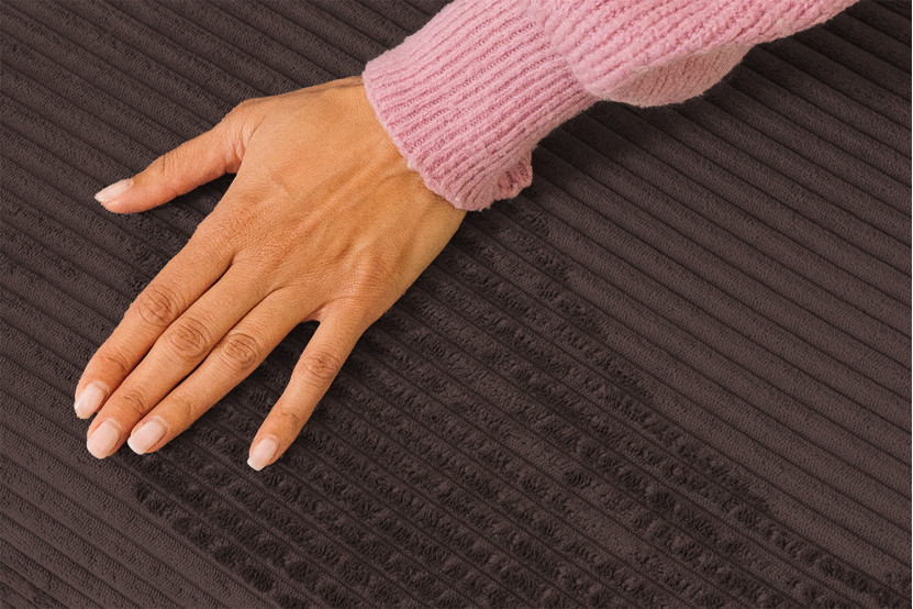 Housse Méridienne convertible - Tissu velours côtelé marron