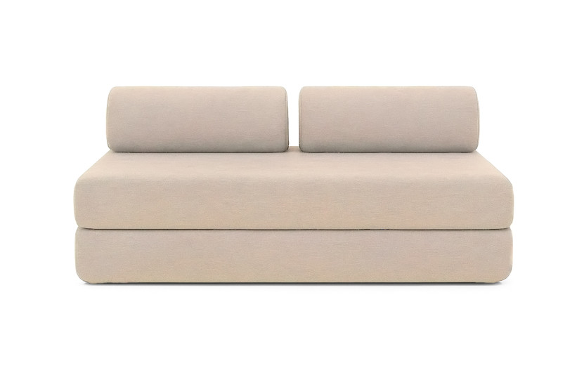 Housse Canapé droit convertible - 3 places - Tissu lisse beige