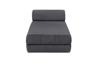 Méridienne convertible et modulable - Velours côtelé XL Gris