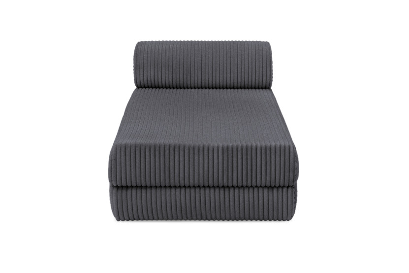 Méridienne convertible et modulable - Velours côtelé XL Gris