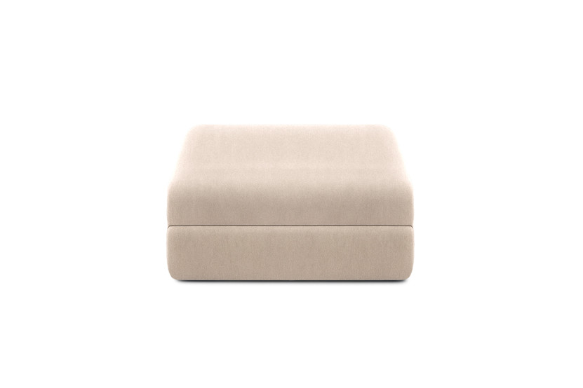 Housse Pouf convertible - Tissu lisse beige
