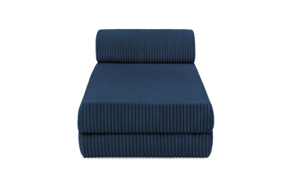Méridienne convertible et modulable - Velours côtelé XL Bleu