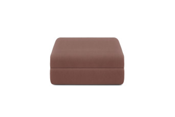 Pouf convertible et modulable - Tissu lisse Terracotta