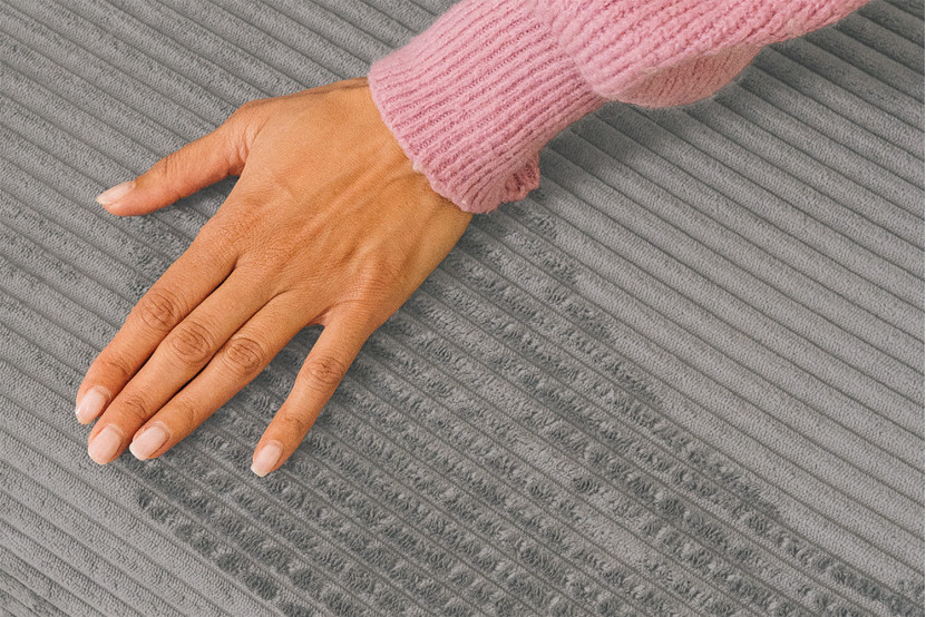 Housse Canapé droit convertible - 3 places - Tissu velours côtelé gris clair