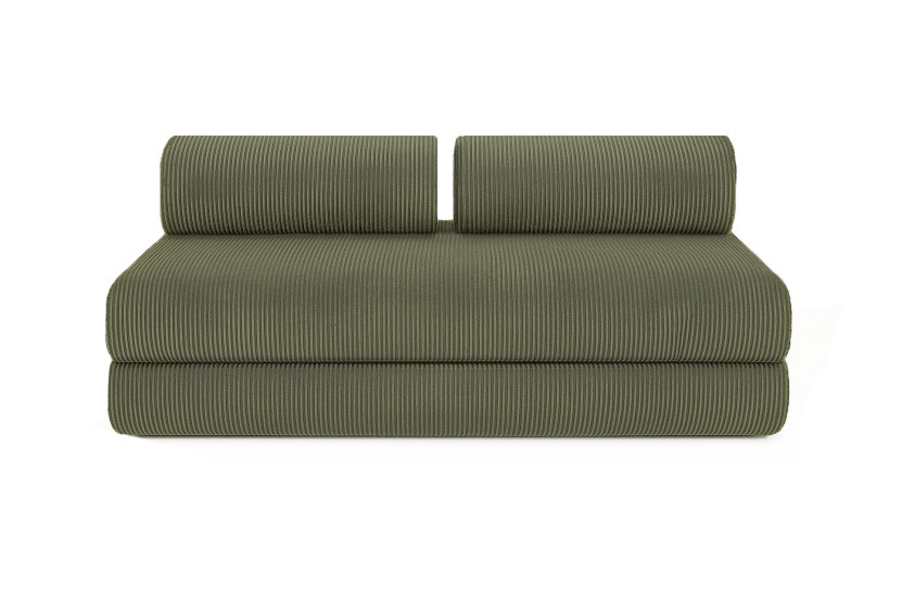 Canapé 4 places - 2 modules convertibles : Canapé 3 places + Fauteuil - Velours côtelé Vert