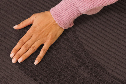 Méridienne convertible et modulable - Velours côtelé Marron