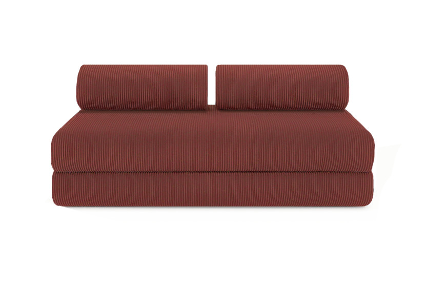 Housse Canapé droit convertible - 3 places - Tissu velours côtelé rouge