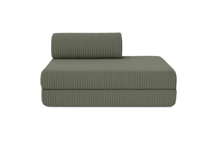 Housse Canapé droit convertible - 2 places - Tissu velours côtelé XL vert