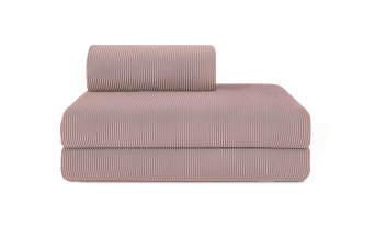 Canapé 2 places convertible et modulable - Velours côtelé Rose pâle