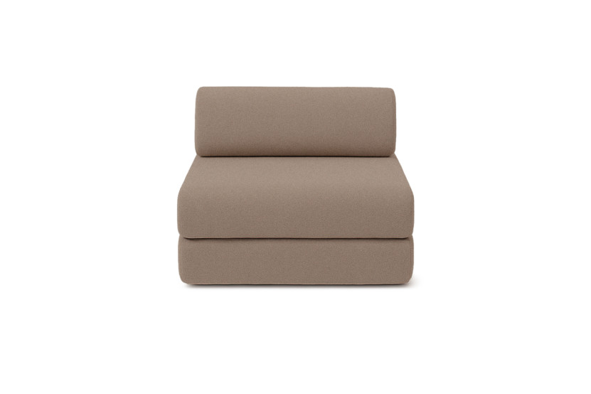 Canapé 4 places - 2 modules convertibles : Canapé 3 places + Fauteuil - Tissu lisse Marron