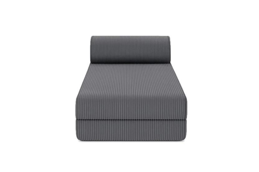 Housse Méridienne convertible - Tissu velours côtelé gris