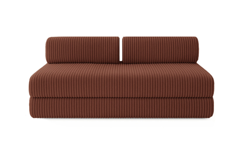 Housse Canapé droit convertible - 3 places - Tissu velours côtelé XL terracotta