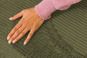 Housse Pouf convertible - Tissu velours côtelé vert