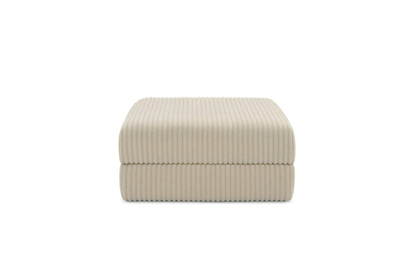 Housse Pouf convertible - Tissu velours côtelé XL beige