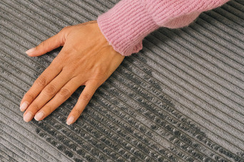 Housse Canapé droit convertible - 3 places - Tissu velours côtelé gris