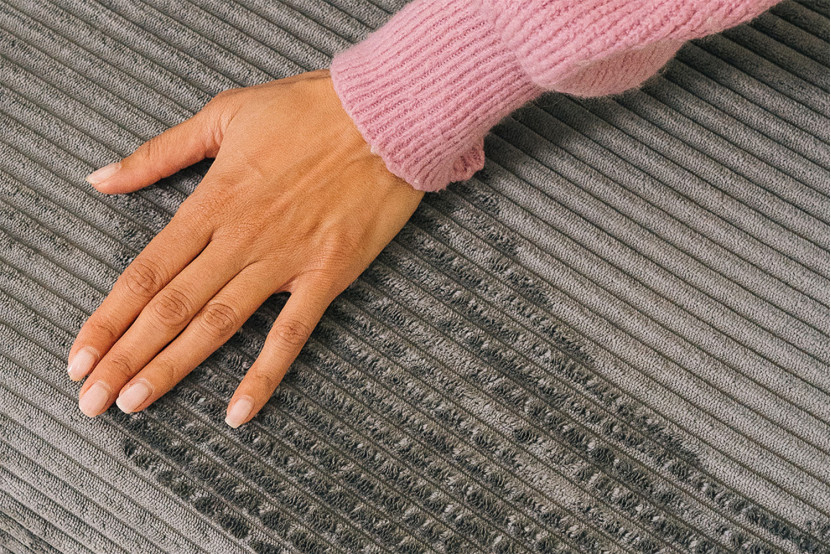 Housse Canapé droit convertible - 3 places - Tissu velours côtelé gris