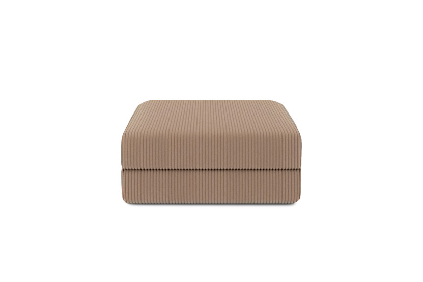Housse Pouf convertible - Tissu velours côtelé taupe