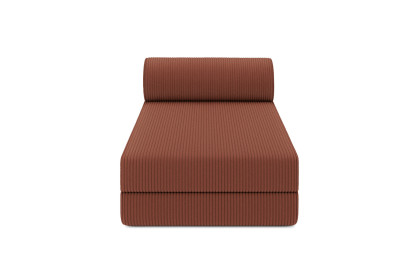 Méridienne convertible et modulable - Velours côtelé Terracotta
