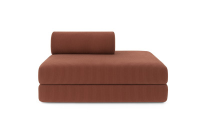 Canapé 2 places convertible et modulable - Velours côtelé Terracotta
