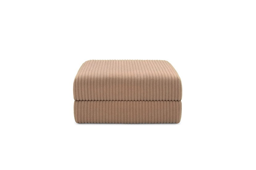 Housse Pouf convertible - Tissu velours côtelé XL marron