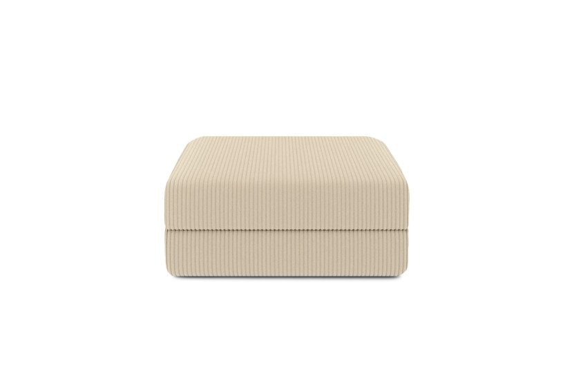 Housse Pouf convertible - Tissu velours côtelé beige