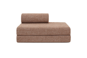 Canapé 2 places convertible et modulable - Tissu tweed Rouge