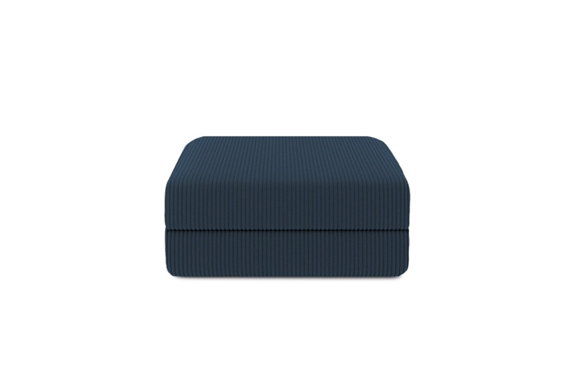 Housse Pouf convertible - Tissu velours côtelé bleu