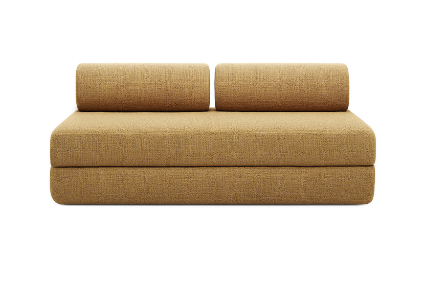 Canapé 4 places - 2 modules convertibles : Canapé 3 places + Fauteuil - Tissu tweed Jaune