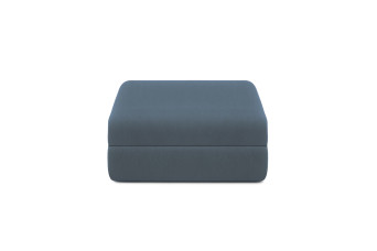 Pouf convertible et modulable - Tissu lisse Bleu