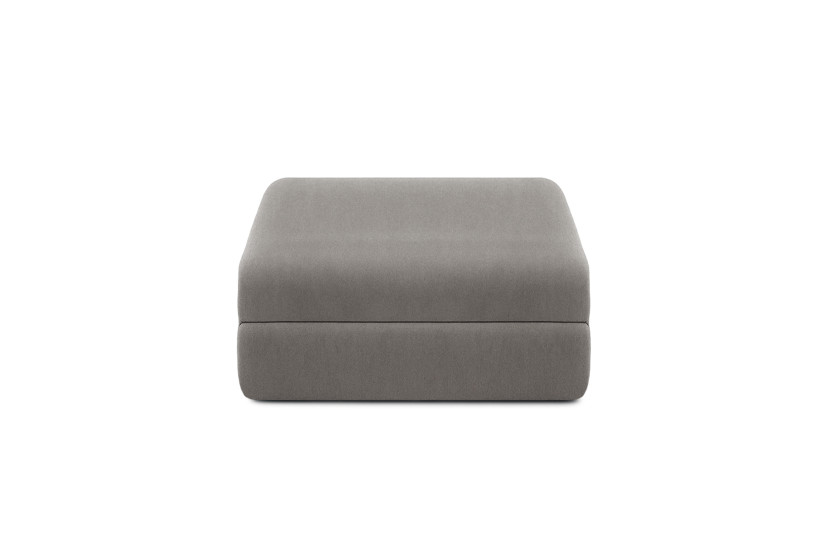 Canapé d'angle 6 places - 3 modules convertibles : Canapé 3 places + Fauteuil + Pouf - Tissu lisse Gris