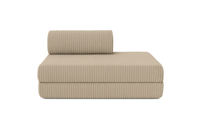 Housse Canapé droit convertible - 2 places - Tissu velours côtelé XL taupe