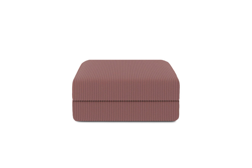 Housse Pouf convertible - Tissu velours côtelé rose