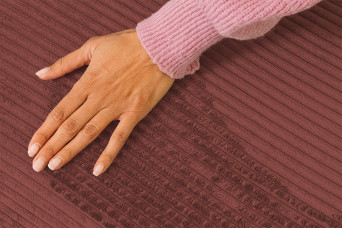 Housse Pouf convertible - Tissu velours côtelé rouge