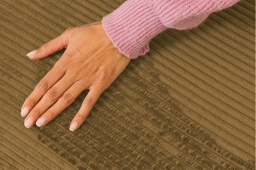 Canapé 3 places convertible et modulable - Velours côtelé Jaune