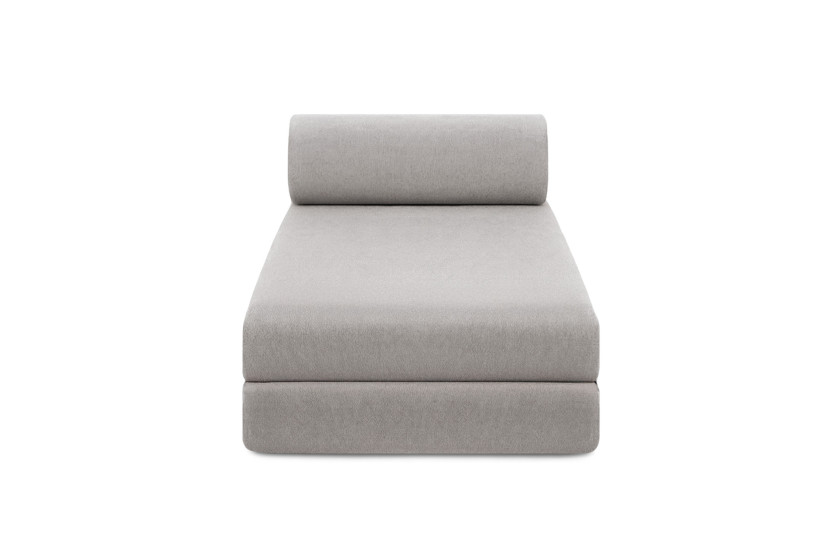 Méridienne convertible et modulable - Tissu lisse Gris clair